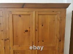 Large Solid Pine 4 Door Wardrobe With Drawers Collection Only Open to Offers