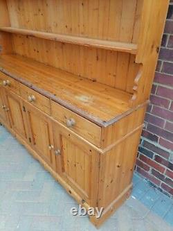 Large Solid Pine Welsh Dresser Display Cabinet Sideboard Country Kitchen Style