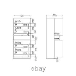 Large Tall Oak & White Finish Shoe Storage Cabinet Unit With 4 Doors 1 Drawer