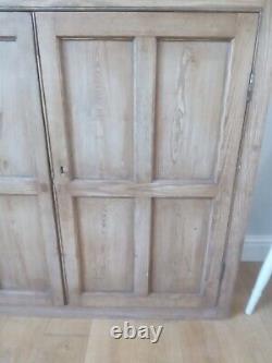 Large Victorian Blonde Pine Pantry Larder Kitchen/Linen Cupboard Locks & Key