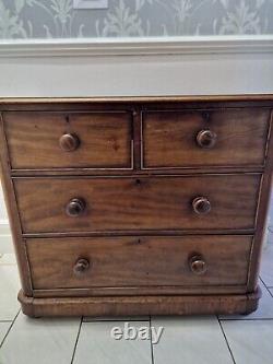 Large Victorian Two Over Two Mahogany Chest Of Drawers