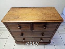 Large Victorian Two Over Two Mahogany Chest Of Drawers