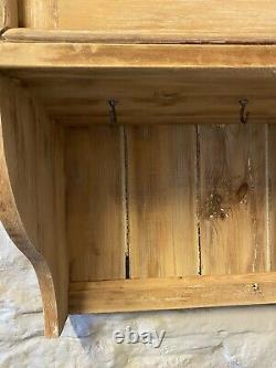 Large Vintage pine wooden dresser With Glass Display
