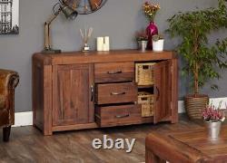 Large Walnut Sideboard Wide Wooden Storage Cupboard Cabinet with flexible st