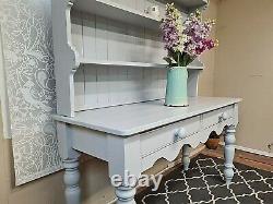 Large Welsh Dresser Pine / Chalk Painted Grey Handmade Kitchen Painted