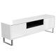 Large White High Gloss Tv Unit 2 Doors Drawer Grey Shelf Shiny Legs Modern Stand