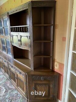 Large Wood Bros Old Charm Wall Unit Display Cabinet