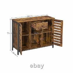 Large Wooden Sideboard Slim Cabinet Industrial Cupboard Buffet Narrow Storage