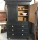 Large Antique Freestanding Kitchen Cupboard. Farrow&ball Blue Black
