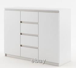 Large sideboard cabinet white IDDEA 2 doors 4 drawers 2 shelves