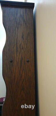 Large solid dark oak carved 3 door/drawers dresser