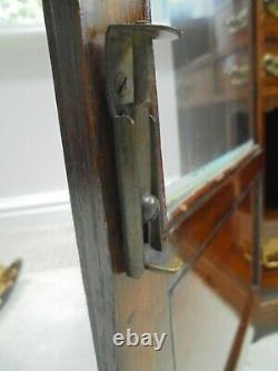 Large vintage oak smokers cabinet bevelled glass doors, 7 drawers, huge 55cm
