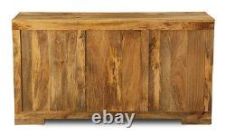 Light Solid Mango Wood Large 3 Drawer Sideboard (h24l)
