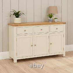 Marbury Cream Painted Large 3 Drawer 3 Door Sideboard