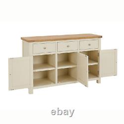 Marbury Cream Painted Large 3 Drawer 3 Door Sideboard