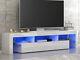 Modern Large 200cm Tv Unit Cabinet Stand High Gloss Door With 2 Drawers Free Led