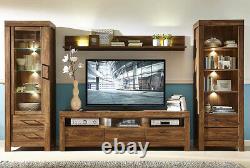 Modern Sturdy Large Living Room Set LED Lights Soft Close Medium Oak Effect Gent