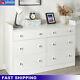 Modern White Chest Of Drawers Bedroom Furniture Storage Bedside 6 Large Drawers