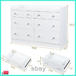 Modern White Chest of Large Drawers 6-Drawer Dresser Storage Cabinet with Handle