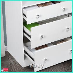 Modern White Chest of Large Drawers 6-Drawer Dresser Storage Cabinet with Handle