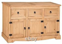 Modern Wooden Sideboard Cupboard Doors Large Rustic Solid Wood Cabinet Buffet