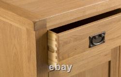 Montreal Oak Large 2 Door 6 Drawer Sideboard / Rustic Solid Wood Storage Unit