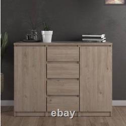 Naia Large Wide Sideboard Buffet Unit 4 Drawers & 2 Doors In Jackson Hickory Oak