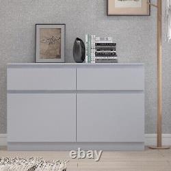 Narvik Modern 120cm Large 2 Door 2 Drawer Sideboard Matt Grey graded