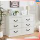 New Chest Of Drawers White With 6 Large Drawers Black Handles Bedroom Furniture