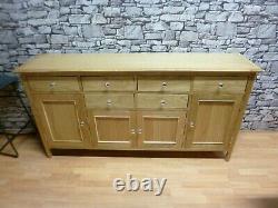 New Large Contemporary Light Oak 4 Door 6 Drawer Sideboard Furniture Store