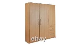 Normandy Oak 3 Door 3 Drawer Extra Large Wardrobe