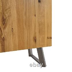 Oak Furnitureland Large Sideboard Boston Natural Solid Oak Metal RRP £579.99