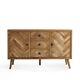 Oak Furnitureland Parquet Brushed & Glazed Oak Large Sideboard Rrp £499.99