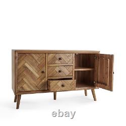 Oak Furnitureland Parquet Brushed & Glazed Oak Large Sideboard RRP £499.99