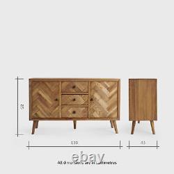 Oak Furnitureland Parquet Brushed & Glazed Oak Large Sideboard RRP £499.99