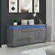 Odessa Large Sideboard 2 Drawer 5 Door Gloss Grey With Led
