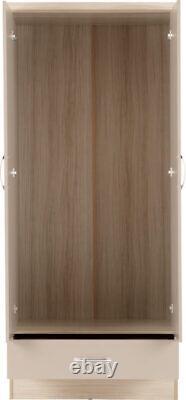 Oyster High Gloss & Light Oak Effect Veneer Large Bedroom Range NADINE