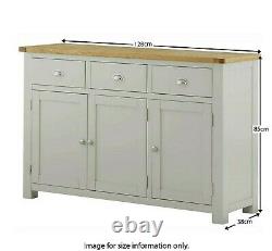Truro Grey Painted Large Wide 3 Door Top Box for Wardrobe with Pine Top 