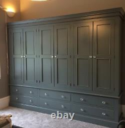 Painted 6 Door Wardrobe Edwardian Style with 6 large drawers