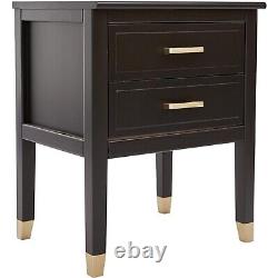 Palazzi Large 2 Drawer Bedside Table Black