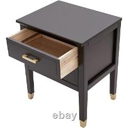 Palazzi Large 2 Drawer Bedside Table Black