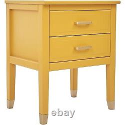 Palazzi Large 2 Drawer Bedside Table Mustard