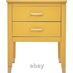 Palazzi Large 2 Drawer Bedside Table Mustard