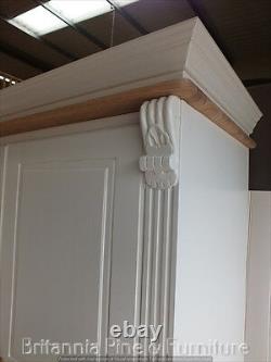 Regency Painted Large 4' Wide 2 Door 2 Drawer Wardrobe- Solid Oak Top- Bespoke