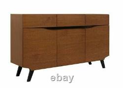 Retro Wood Veneer Large Sideboard Drawer Storage Cabinet Unit Brown Oak Madison