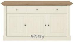 Riva White & Stone Painted Large Wide 3 Door 3 Drawer Sideboard