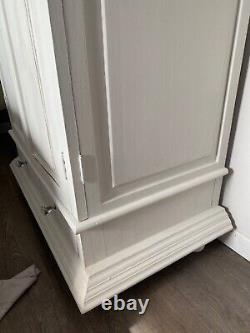 Shabby chic 2 door Armoire wardrobe with hanging rail, large shelf and drawers