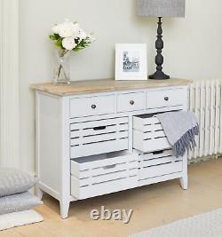 Sideboard 7 Drawer Large Servery Solid Wood Grey Limed Oak Top Mi Signature Grey