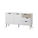 Sideboard Buffet White Display Unit Large Three Drawer And Two Doors