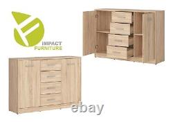 Sideboard Cabinet Modern Large Drawers Unit Living Room Somona Oak Finish Nepo